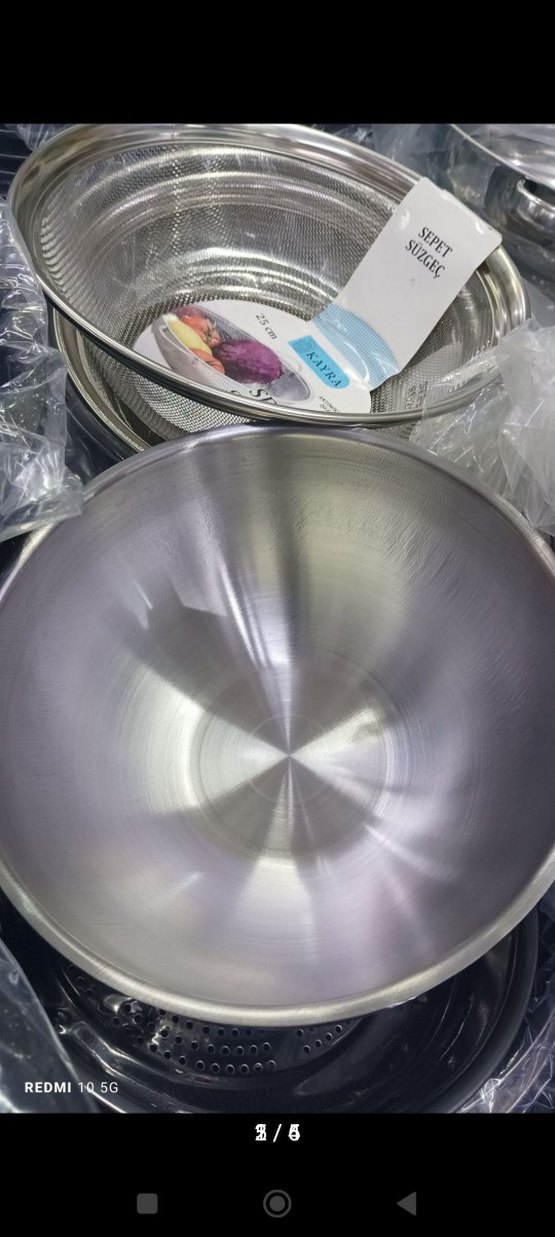 Parlak Gri Paslanmaz Çelik Kase - Görsel 2