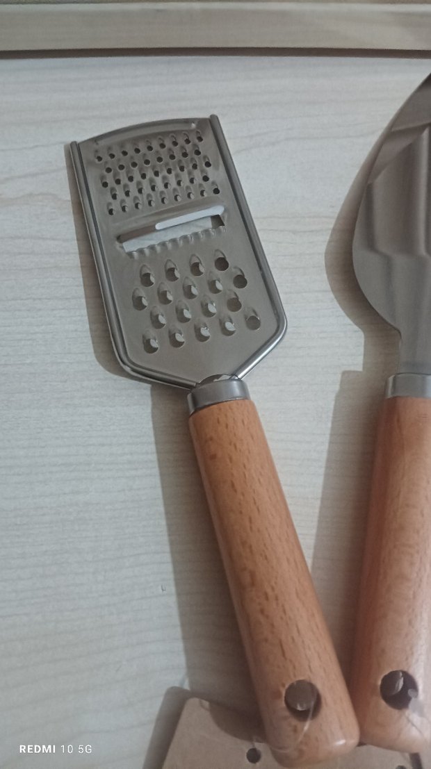 Bej Ahşap Saplı Mutfak Aksesuarları Seti - Görsel 3