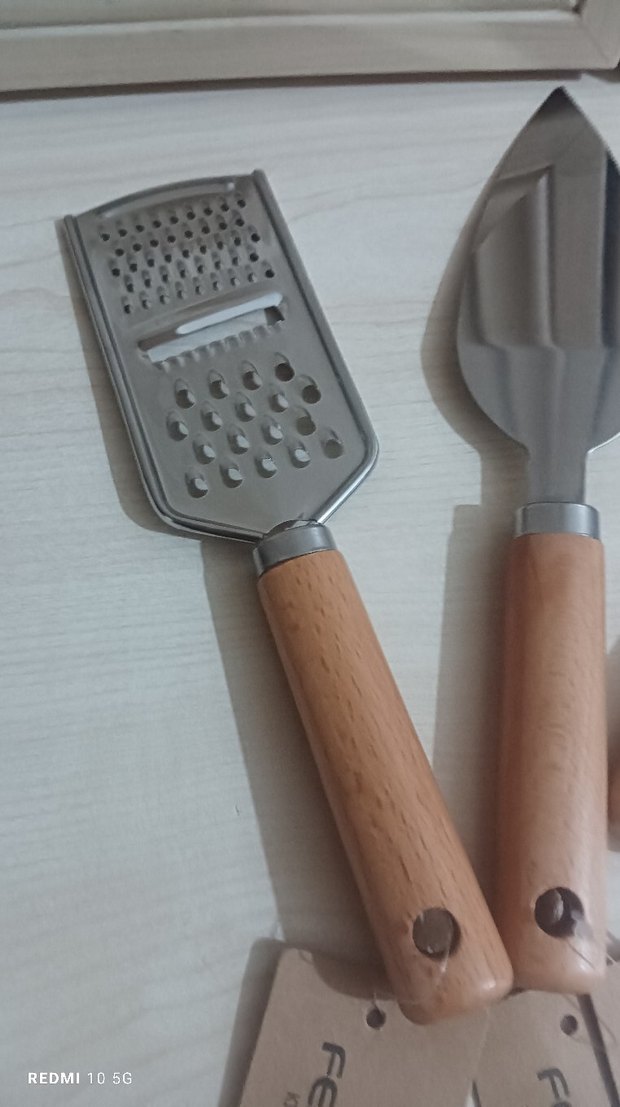 Bej Ahşap Saplı Mutfak Aksesuarları Seti - Görsel 4