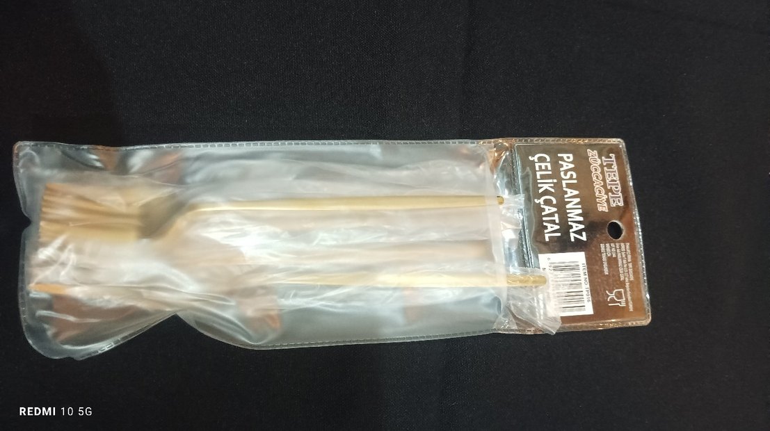 Altın Renkli 6'lı Tatlı Çatalı Seti - Görsel 4