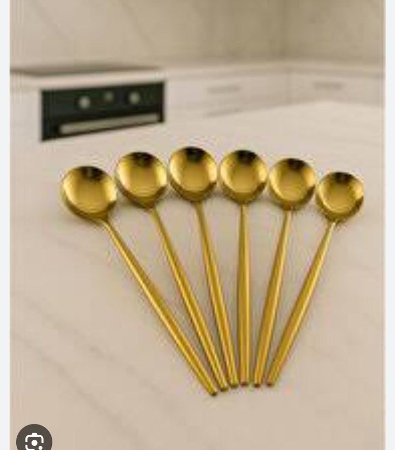 Parlak Altın Renkli 6adet tatlı kaşığı - Görsel 2