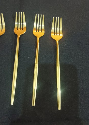 Altın Renkli 6 Parça Çatal Seti - Görsel 3