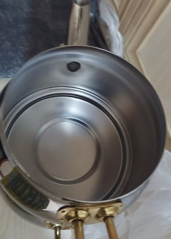 Beden altın Renk Altın Detaylı Gri Çaydanlık Seti yeni hiç kullanılmadı