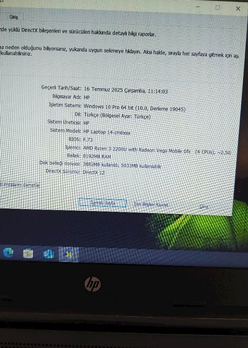 HP Ryzen 3 işlemci IPS Mat Ekran Laptop - Görsel 7