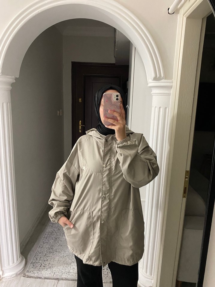 Kadın Bej Midi Yağmurluk - Görsel 2