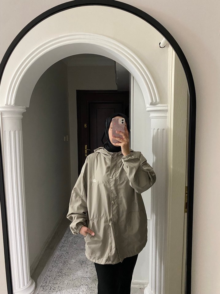 Kadın Bej Midi Yağmurluk - Görsel 5