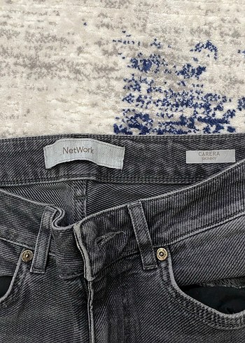 Gri NetWork Düğmeli Normal Kesim erkek Kot Pantolon - Görsel 2