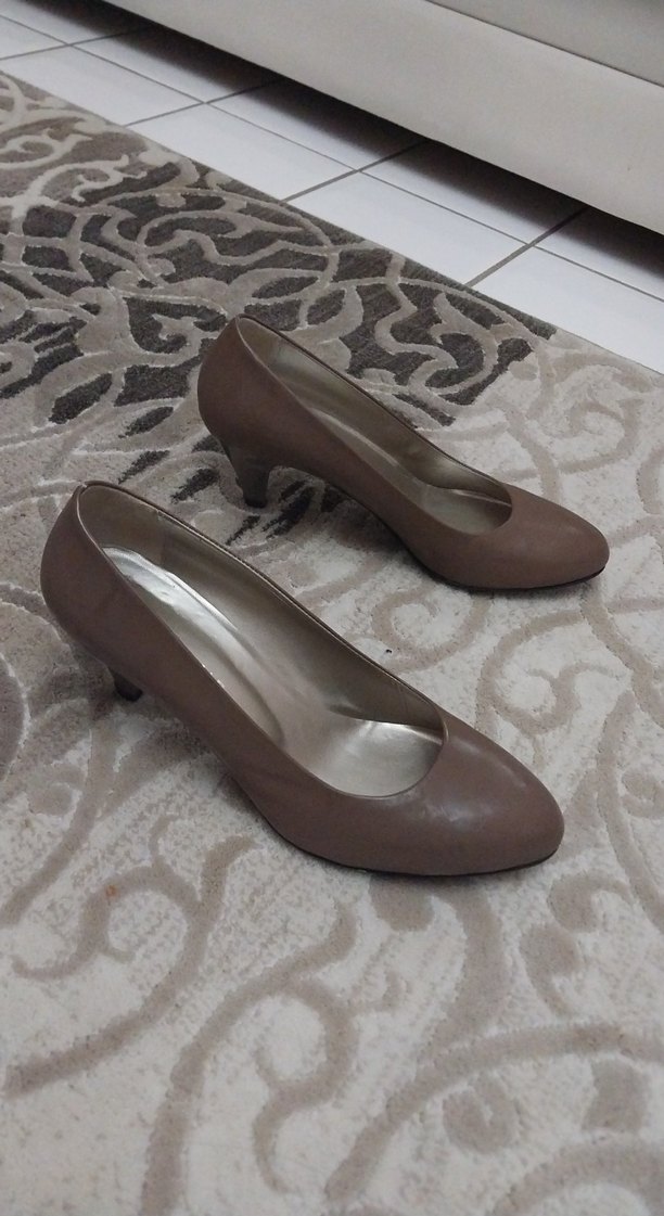 Kadın Bej Deri Klasik Stiletto - Görsel 2