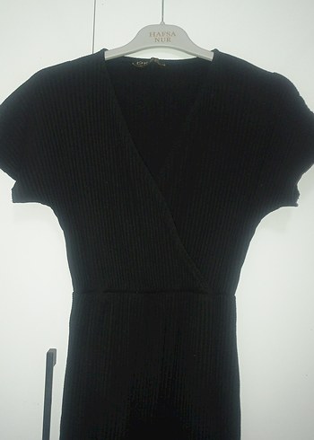 Siyah Kadın V Yaka Pilili Tulum - Görsel 3