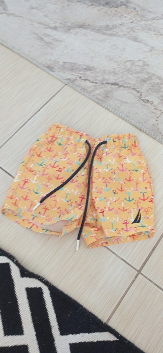 Çapa Desenli Erkek Çocuk Sarı Deniz Şortu - Görsel 2