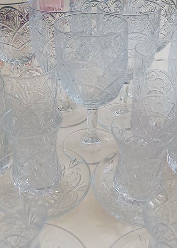 antika kristal bardak sürahi takımı 30 parça - Görsel 5