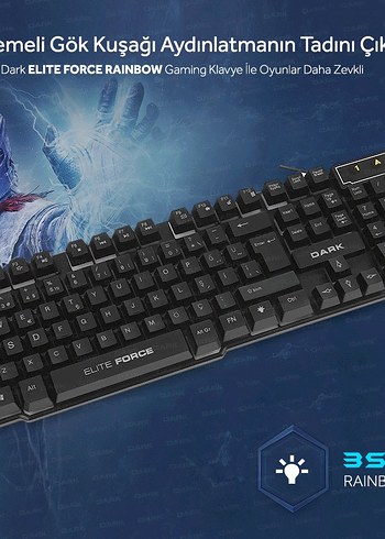 Dark Force Mekanik Hisli Türkçe Q Oyuncu Klavyesi - Görsel 8