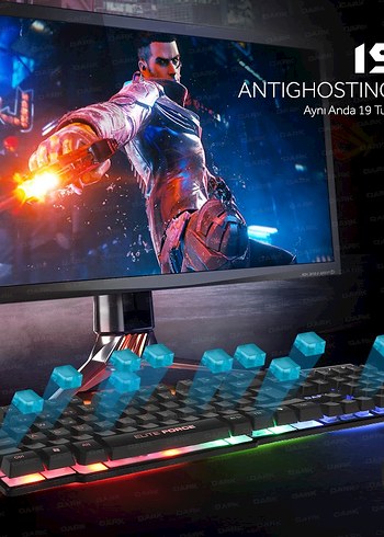 Dark Force Mekanik Hisli Türkçe Q Oyuncu Klavyesi - Görsel 10