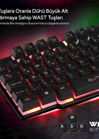 Dark Force Mekanik Hisli Türkçe Q Oyuncu Klavyesi - Görsel 11