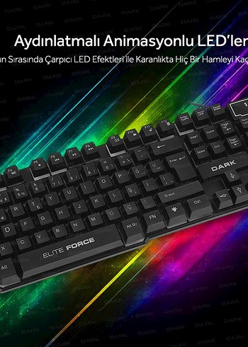 Dark Force Mekanik Hisli Türkçe Q Oyuncu Klavyesi - Görsel 12