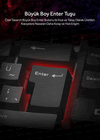 Dark Force Mekanik Hisli Türkçe Q Oyuncu Klavyesi - Görsel 13