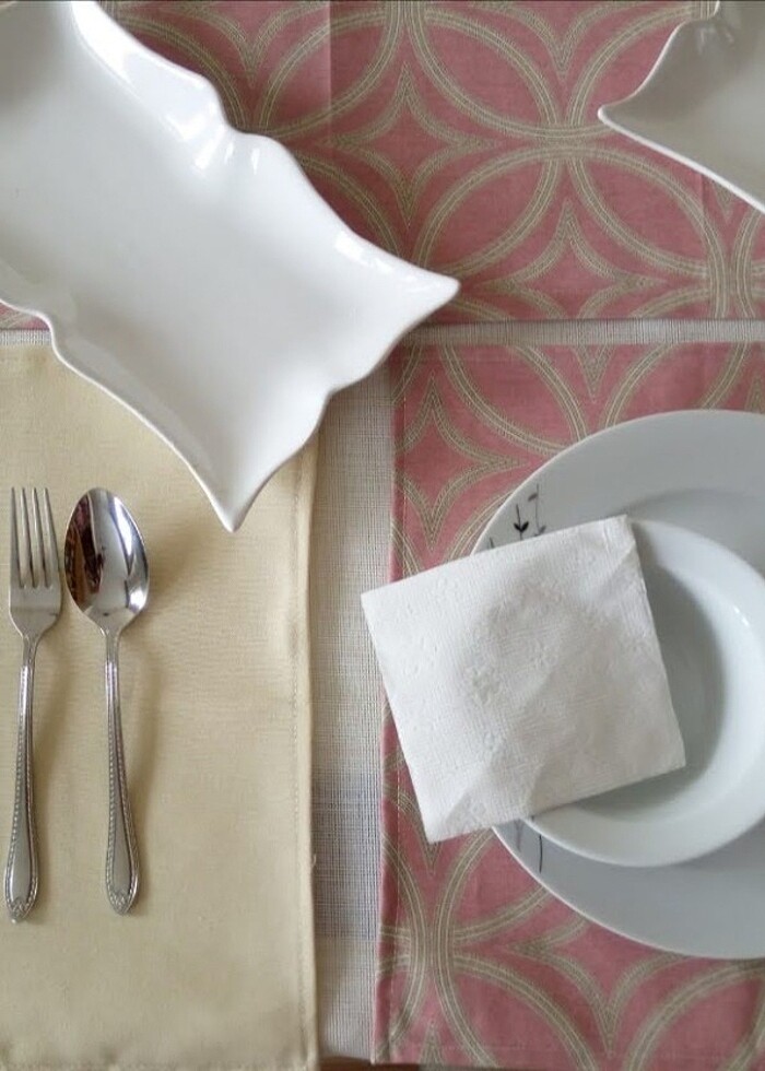 Amerikan servis peçeteler iki renkli ve runnerı - Görsel 2