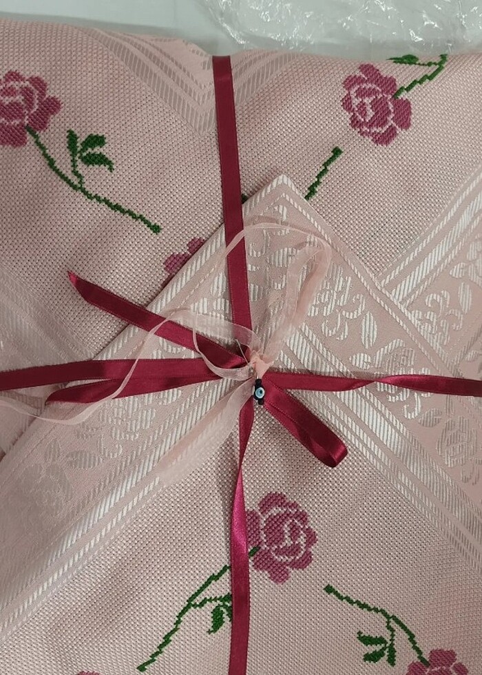 Kanaviçe bohça takımı 4 parça - Görsel 2