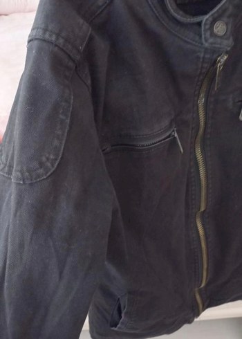 Erkek Siyah Fermuarlı Denim Ceket - Görsel 3