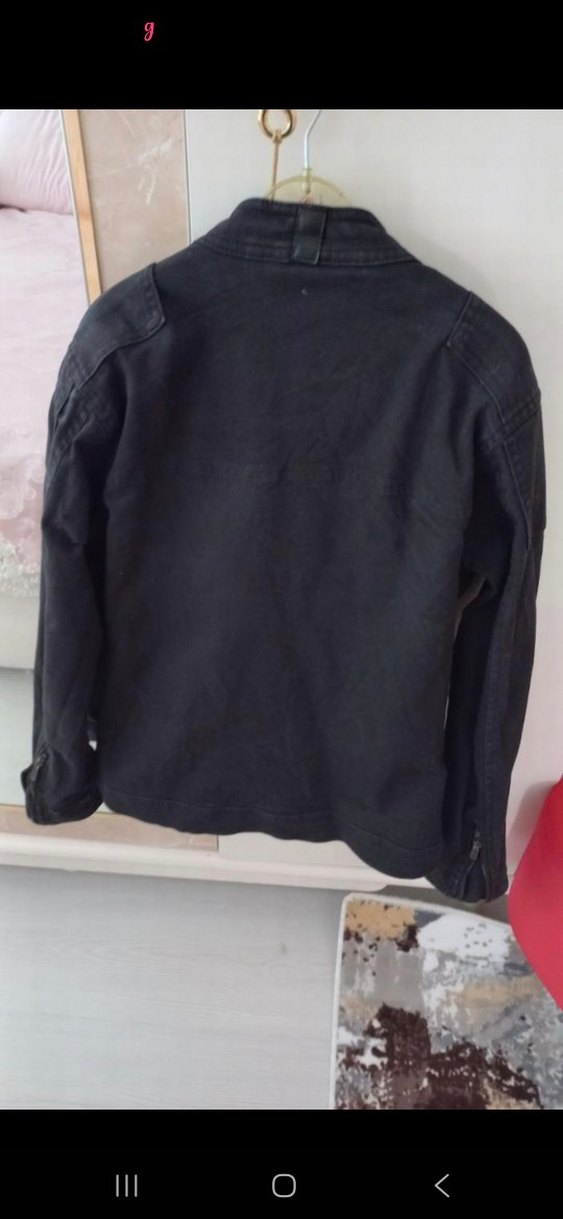 Erkek Siyah Fermuarlı Denim Ceket - Görsel 4