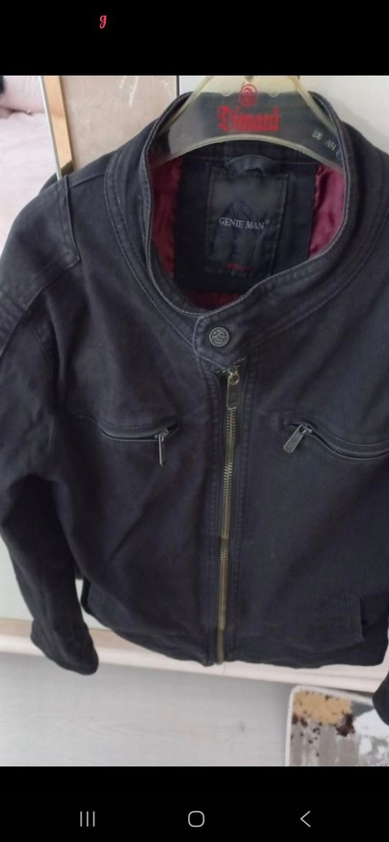 Erkek Siyah Fermuarlı Denim Ceket - Görsel 2