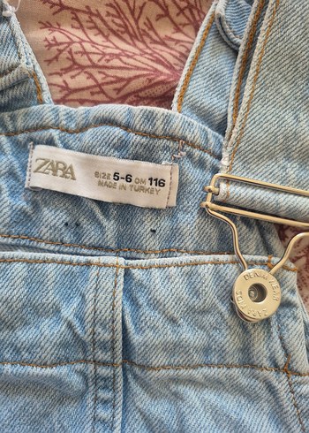 Nakışlı Mavi Kot Kız Salopet - Görsel 3