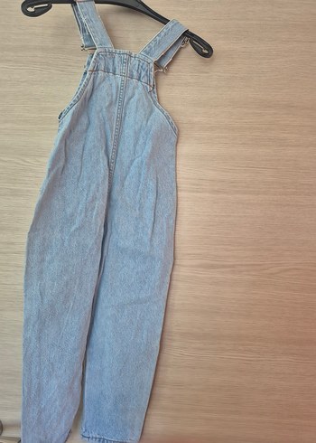 Nakışlı Mavi Kot Kız Salopet - Görsel 4