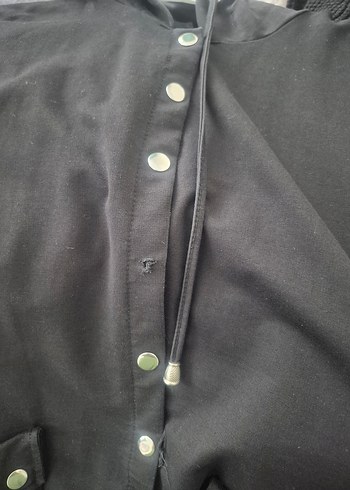 Düğmeli Siyah Uzun Kadın Kap - Görsel 4