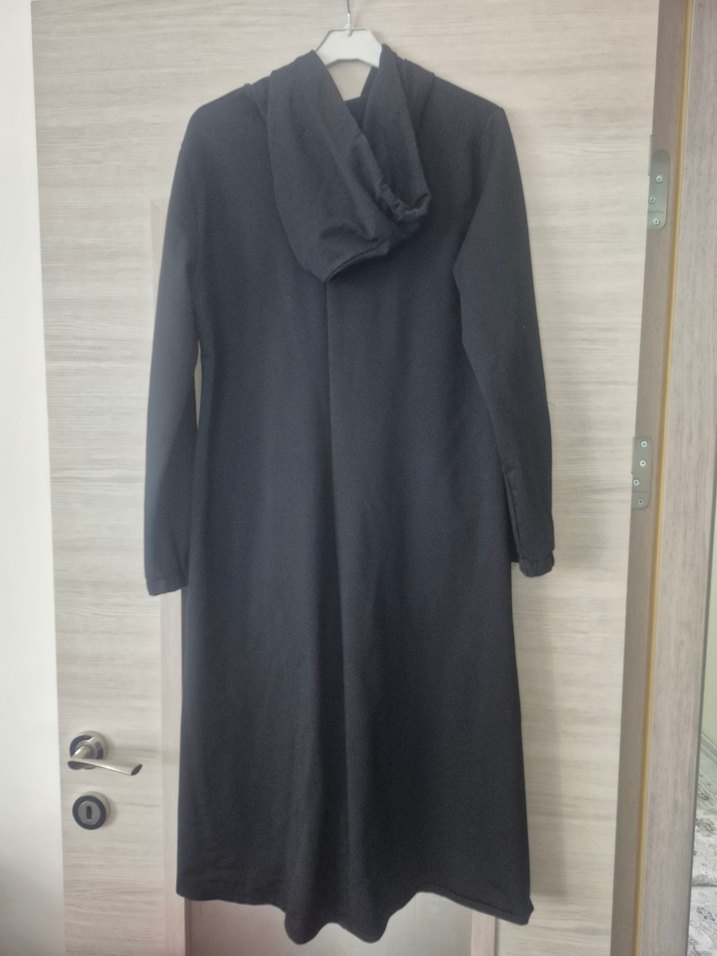 Düğmeli Siyah Uzun Kadın Kap - Görsel 2