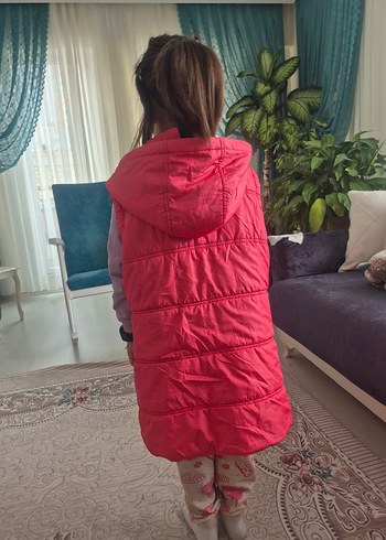 Kızlar için Fermuarlı Pembe Yelek - Görsel 4