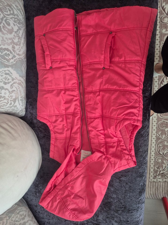 Kızlar için Fermuarlı Pembe Yelek - Görsel 2