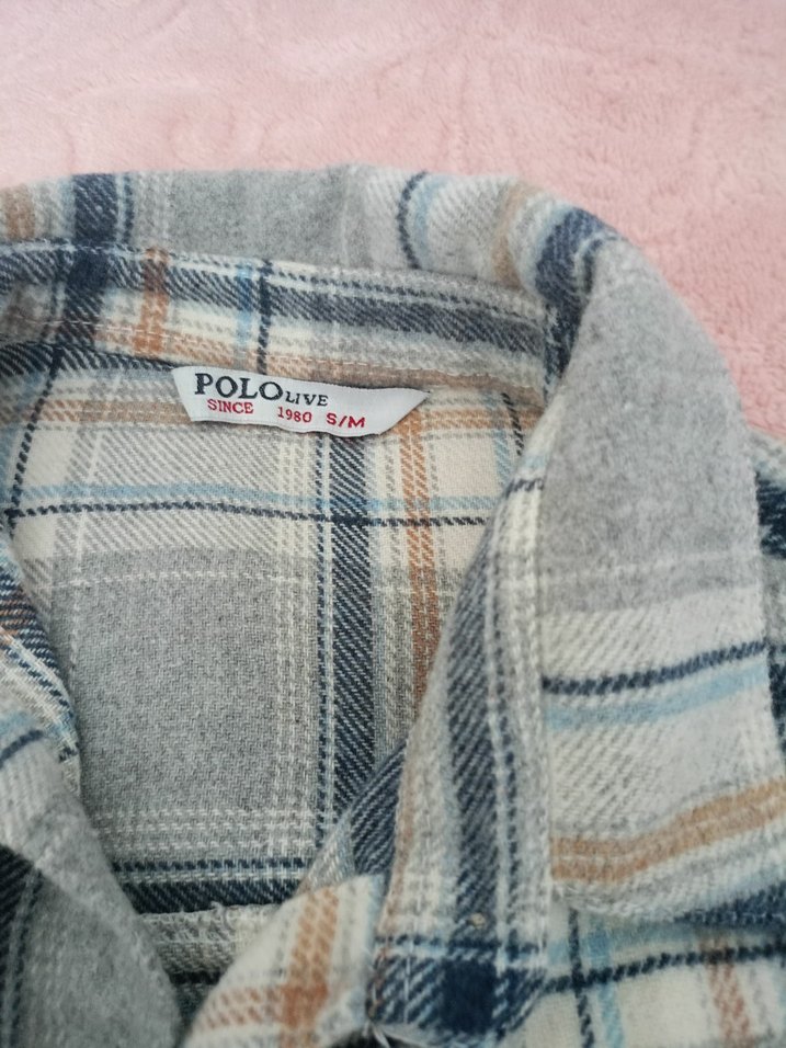 Düğmeli Gri Ekose Uzun Kollu Kadın Gömlek - Görsel 3