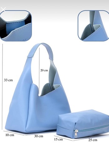 Shaka Suni Deri Çıtçıtlı Makyaj Cantalı El ve Kol Çantası - Görsel 7