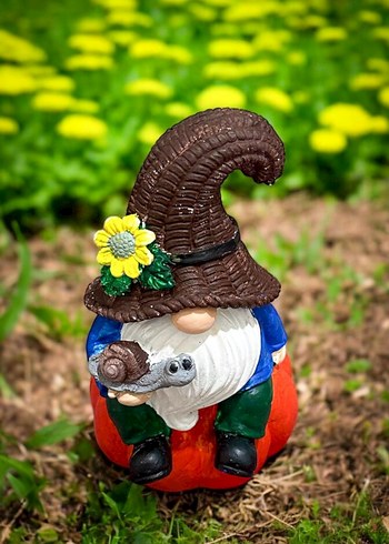 Kabak Üzerinde Şapkalı Bahçe Cini Figürü - Görsel 2