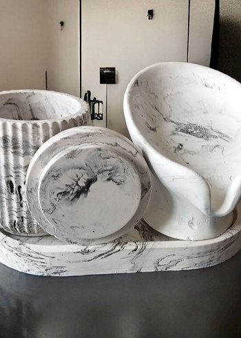 Gri Mermer Desenli Modern banyoSeti - Görsel 2