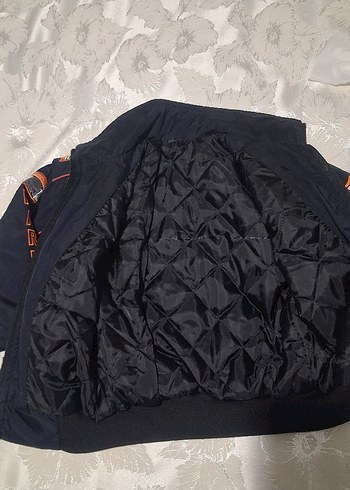 Erkek Çocuk Mavi Biker Fermuarlı Mont - Görsel 2