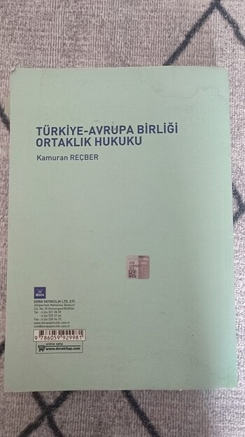 Türkiye -Avrupa Birliği Ortaklık Hukuku  Kamuran Reçber  - Görsel 2