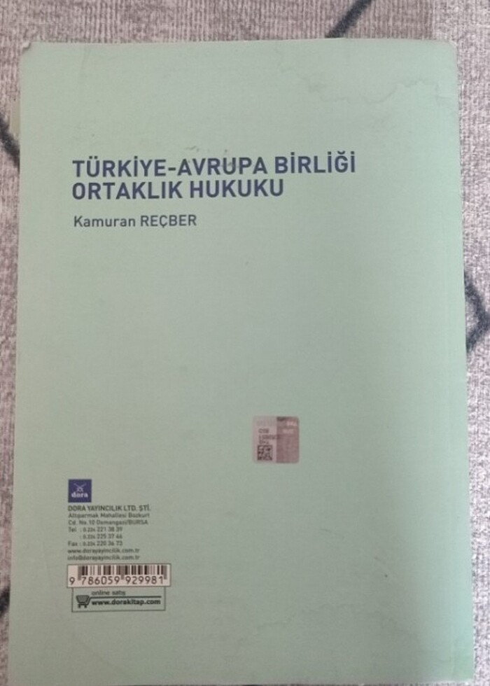 Türkiye -Avrupa Birliği Ortaklık Hukuku  Kamuran Reçber  - Görsel 2