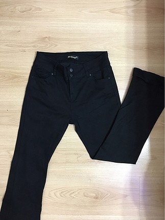 Siyah kumaş jean pantolon