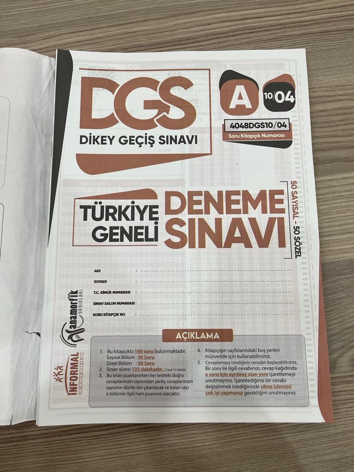 2025 DGS Anamorfik 50 Sayısal 50 Sözel Deneme Paketi - Görsel 2
