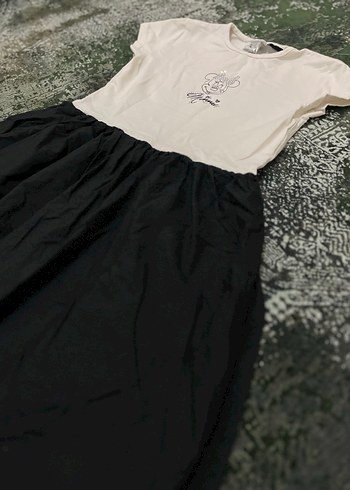 Zara Kız Çocuk Renkli Baskılı Kısa Kollu Elbise Zara marka Orjinal