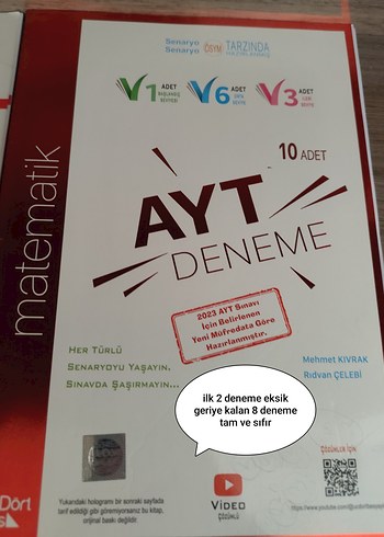 Beden Renk TYT-AYT Sıfır guncel Tertemiz denemelerdir