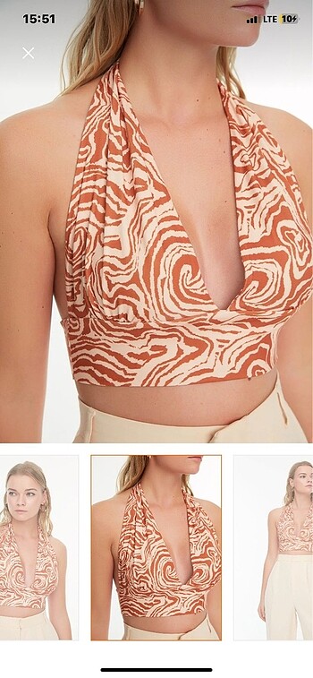 Trendyol & Milla boyundan bağlamalı crop bluz