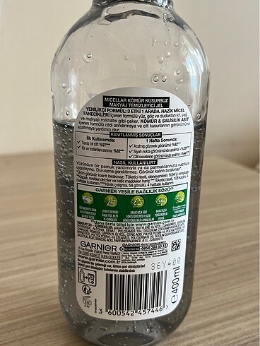 Beden Renk Micellar Kömür Makyaj Temizleme Jeli