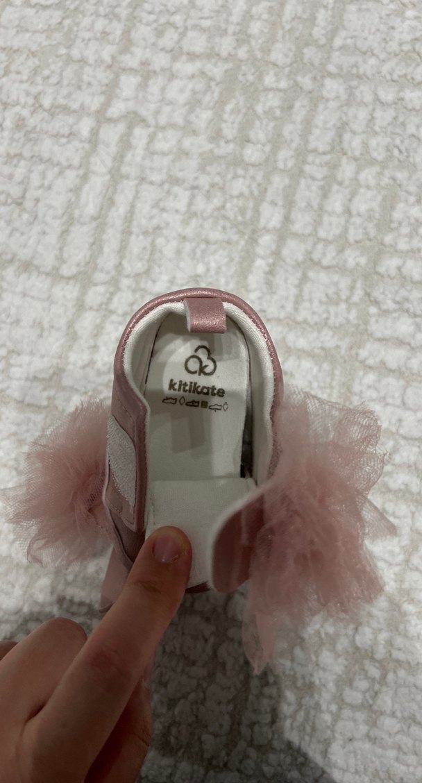 Pembe Fırfırlı Kız Bebek İlk Adım Ayakkabısı - Görsel 3