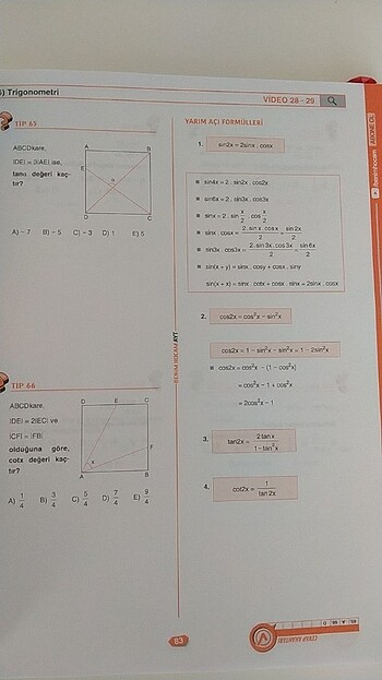  Beden Renk Ayt matematik video ders defteri 