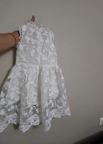 Kız Çocuk Dantel İşlemeli Elbise - Görsel 7