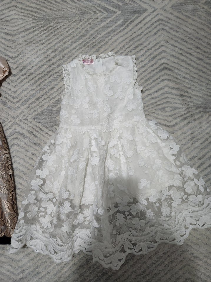 Kız Çocuk Dantel İşlemeli Elbise - Görsel 3