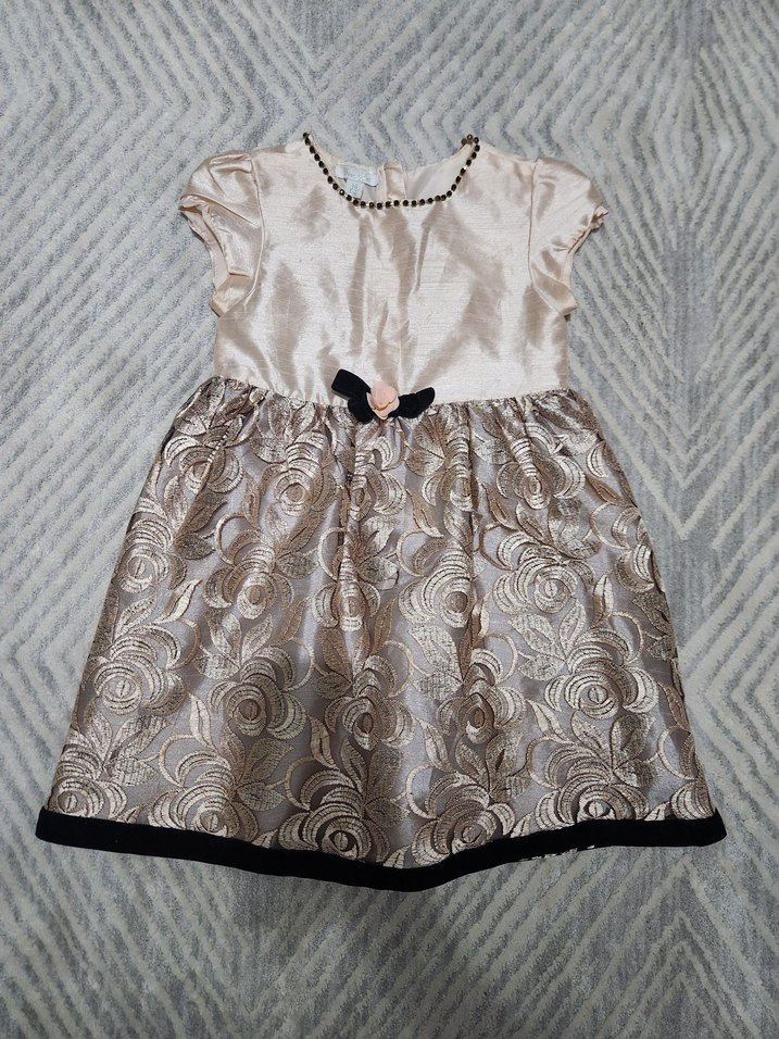 Kız Çocuk Dantel İşlemeli Elbise - Görsel 5