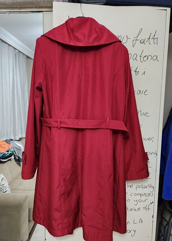 Şık Bordo Uzun Kadın Trençkot - Görsel 5